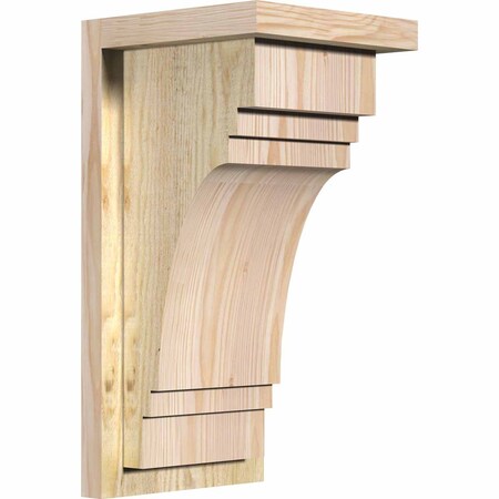 Ekena Millwork Pescadero Rough Sawn Corbel w/Backplate, Douglas Fir, 8"W x 8"D x 16"H COR08X08X16PEC01RDF